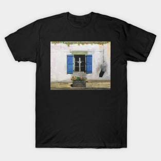 Blue Shuttered Window, France T-Shirt